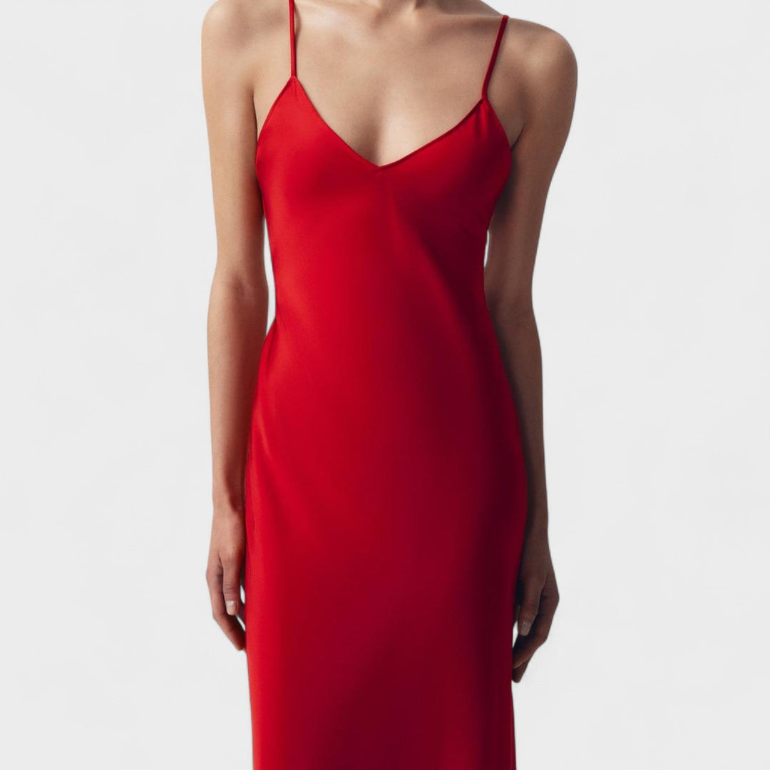 Robe carmine - Coupe minimaliste