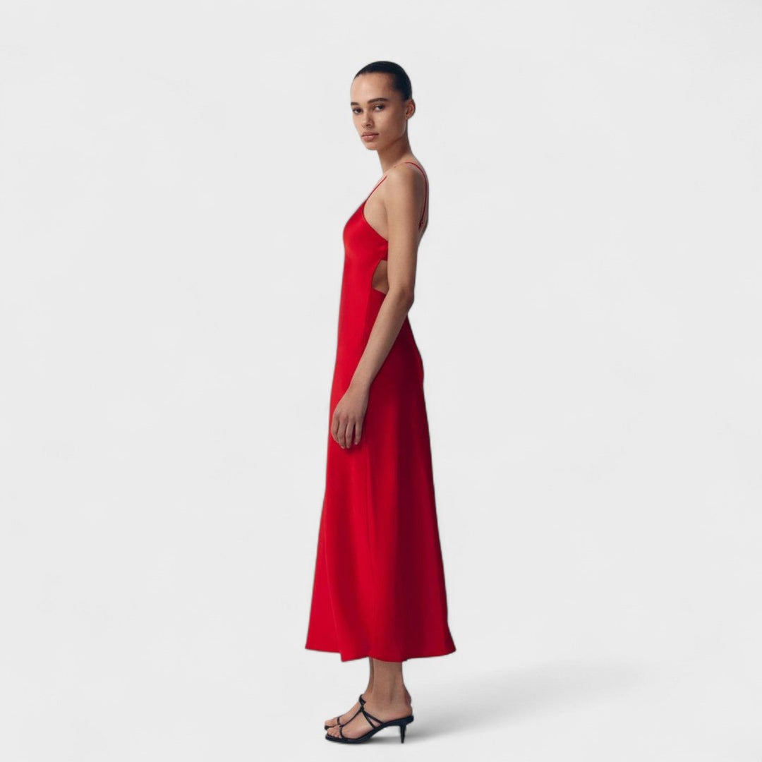 Robe carmin - Coupe minimaliste