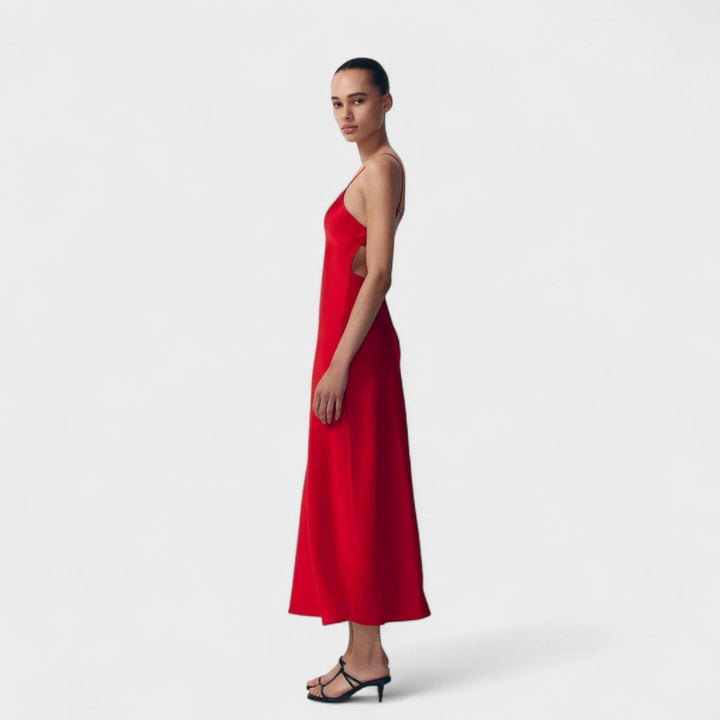 Robe carmin - Coupe minimaliste