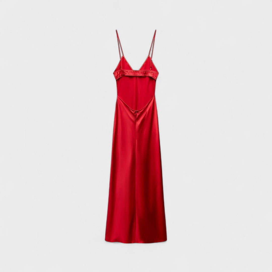 Robe carmin - Coupe minimaliste