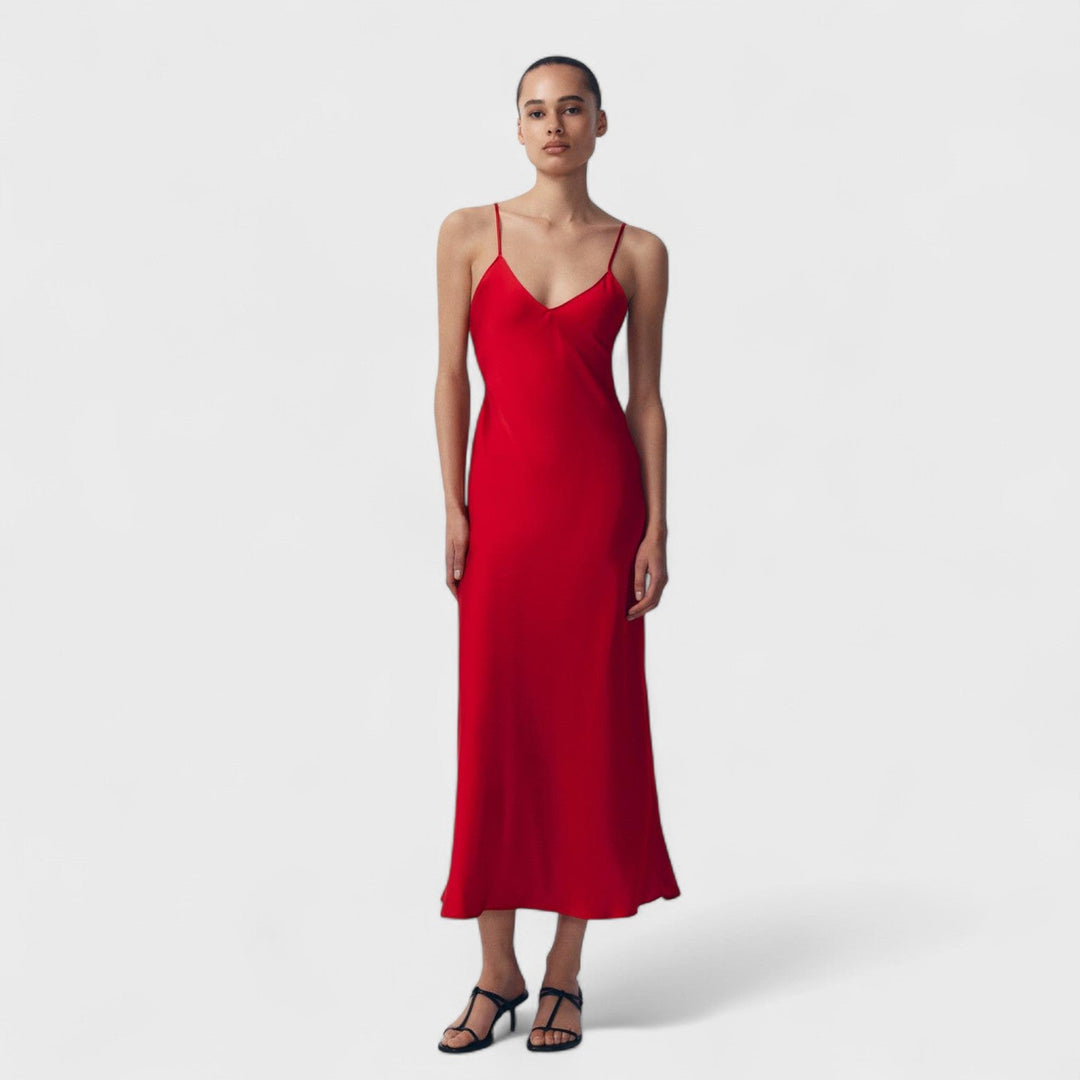 Robe carmin - Coupe minimaliste