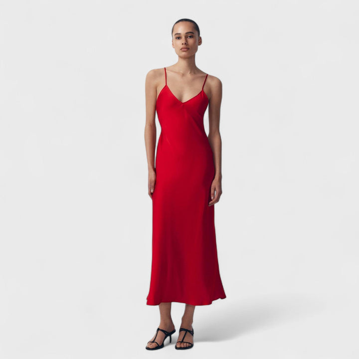Robe carmin - Coupe minimaliste