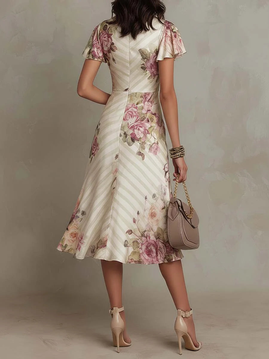 Aida - Robe midi en satin élégante