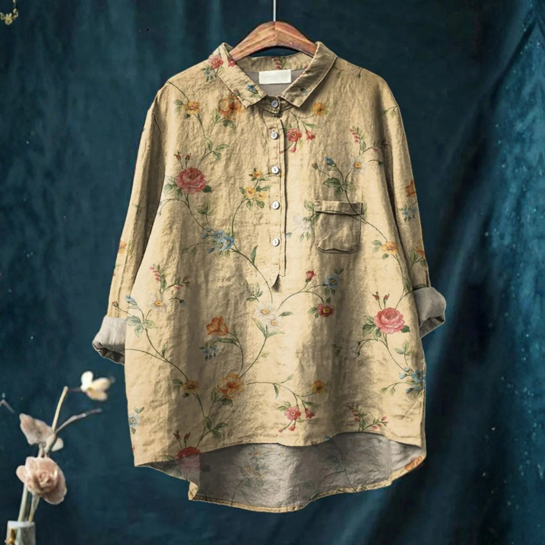 Paula - Chemise Casual à Motif Floral Vintage