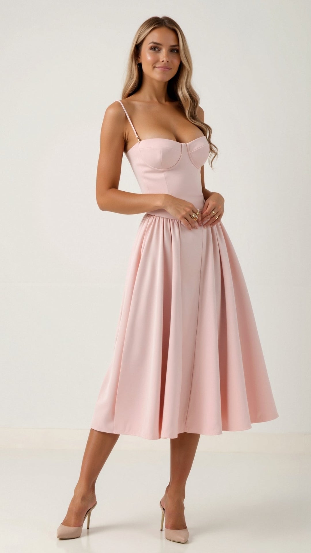 Odete - Robe midi à corsage structuré