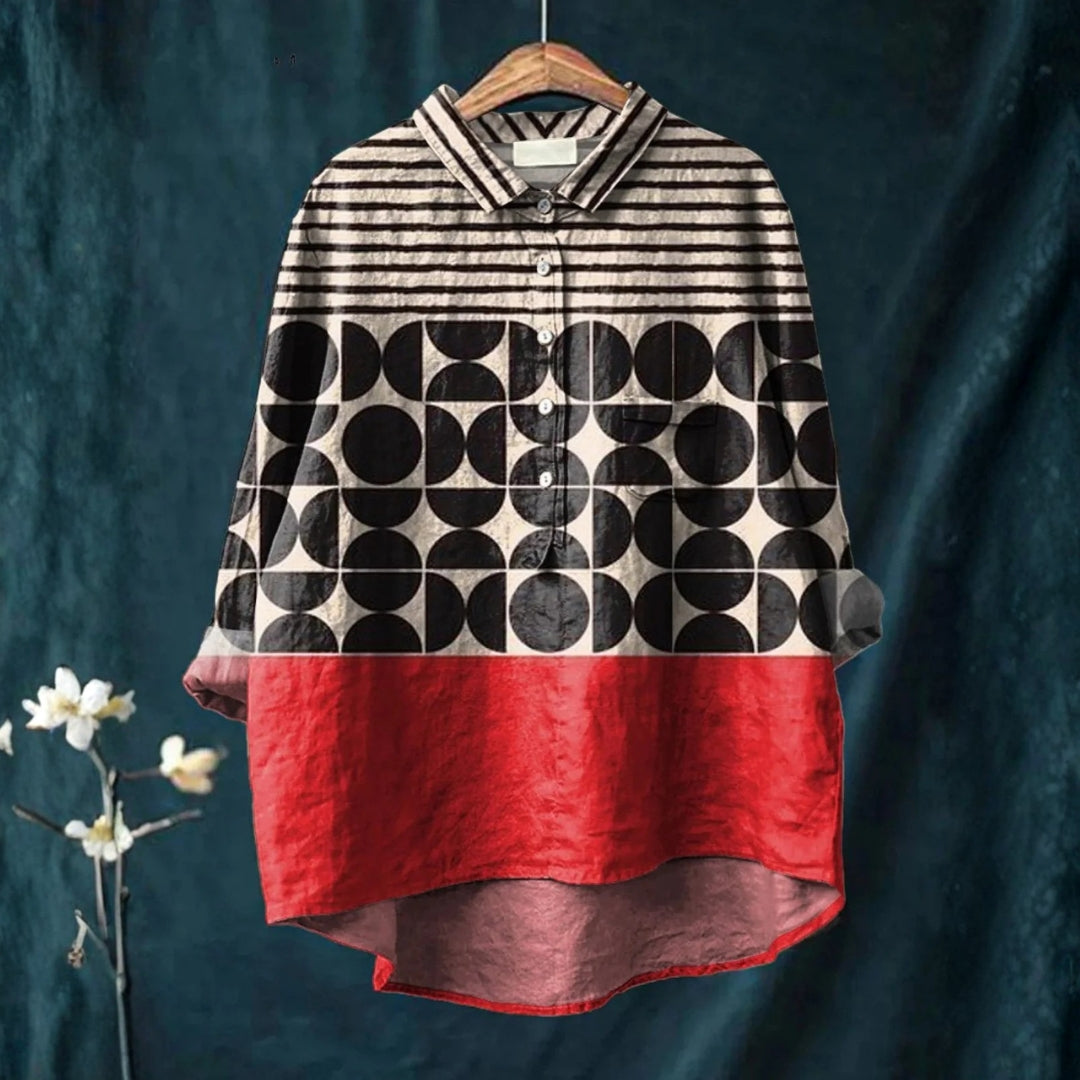 Fernanda - Chemise Décontractée avec Motif Géométrique Imprimé