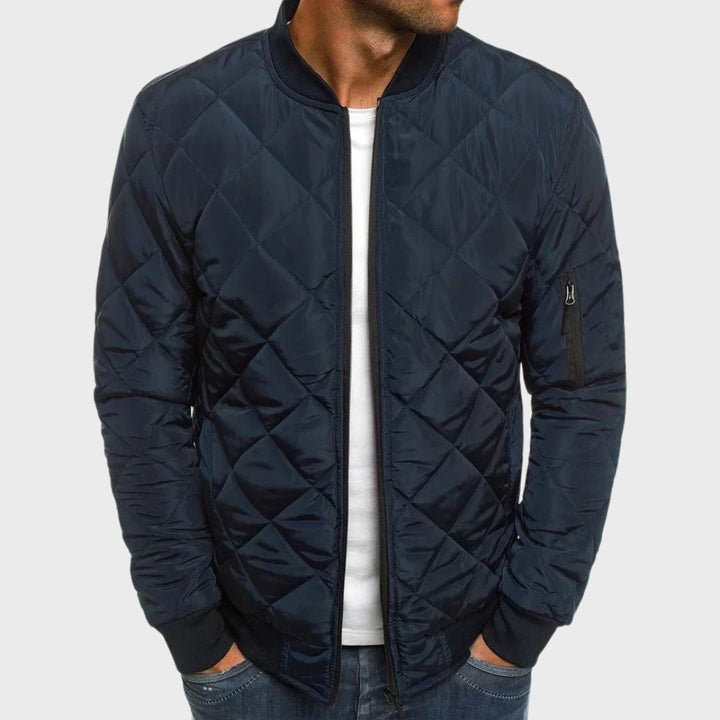David - Manteau en Coton à Motif Diamant