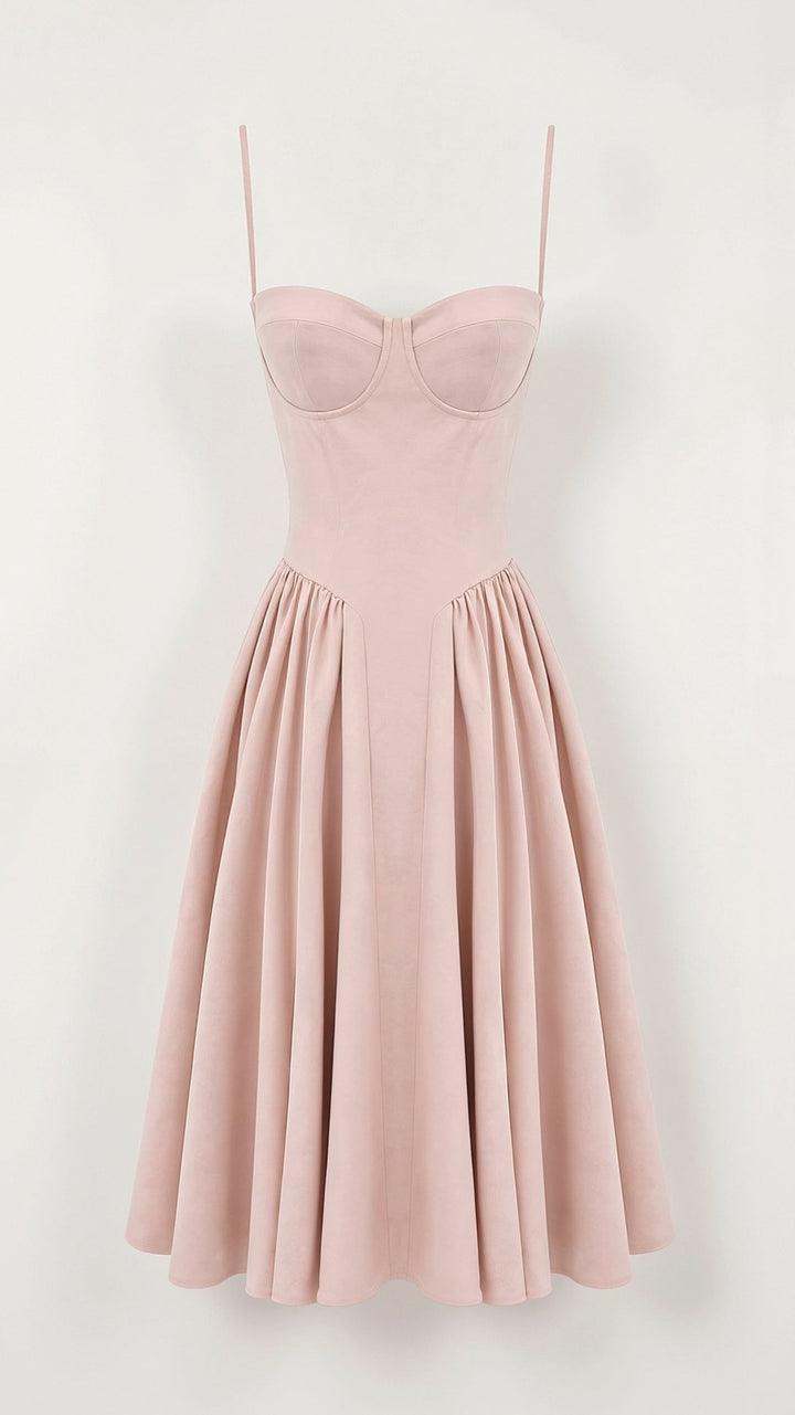 Odete - Robe midi à corsage structuré