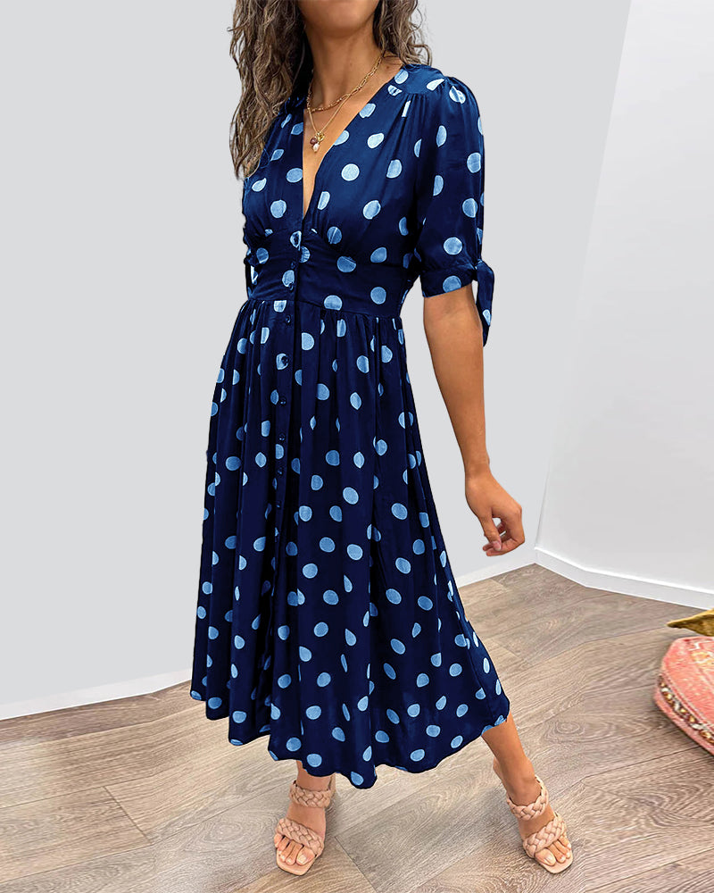 Mónica - Robe Élégante à Pois