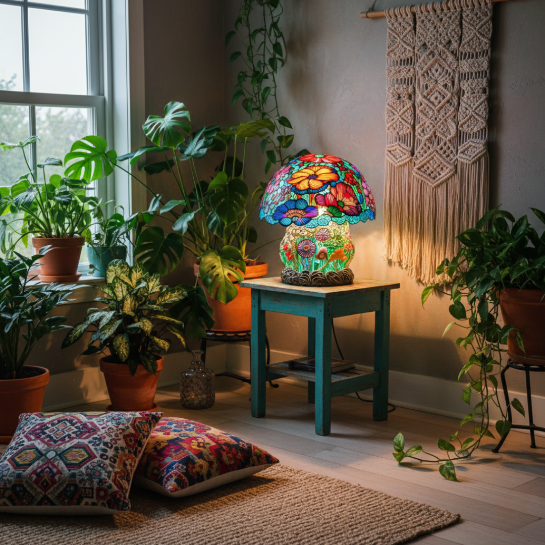 Lampe à champignon avec effet de congélation