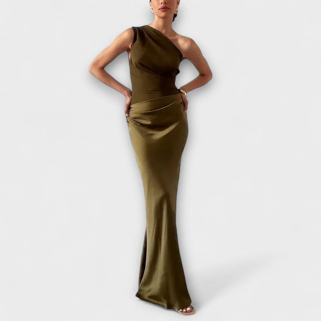 Luna - Robe en satin asymétrique