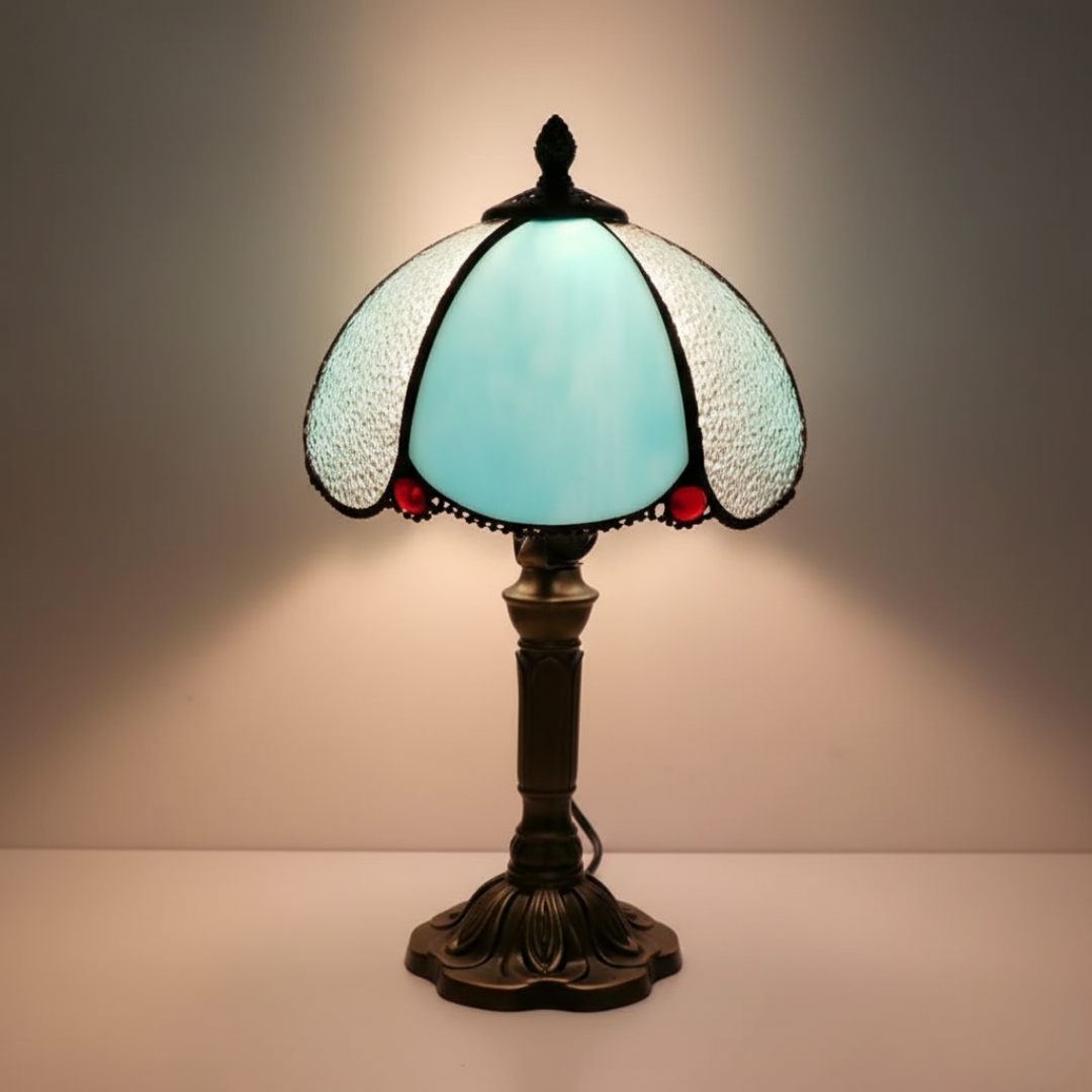 Lampe en Verre Bleu de Luxe