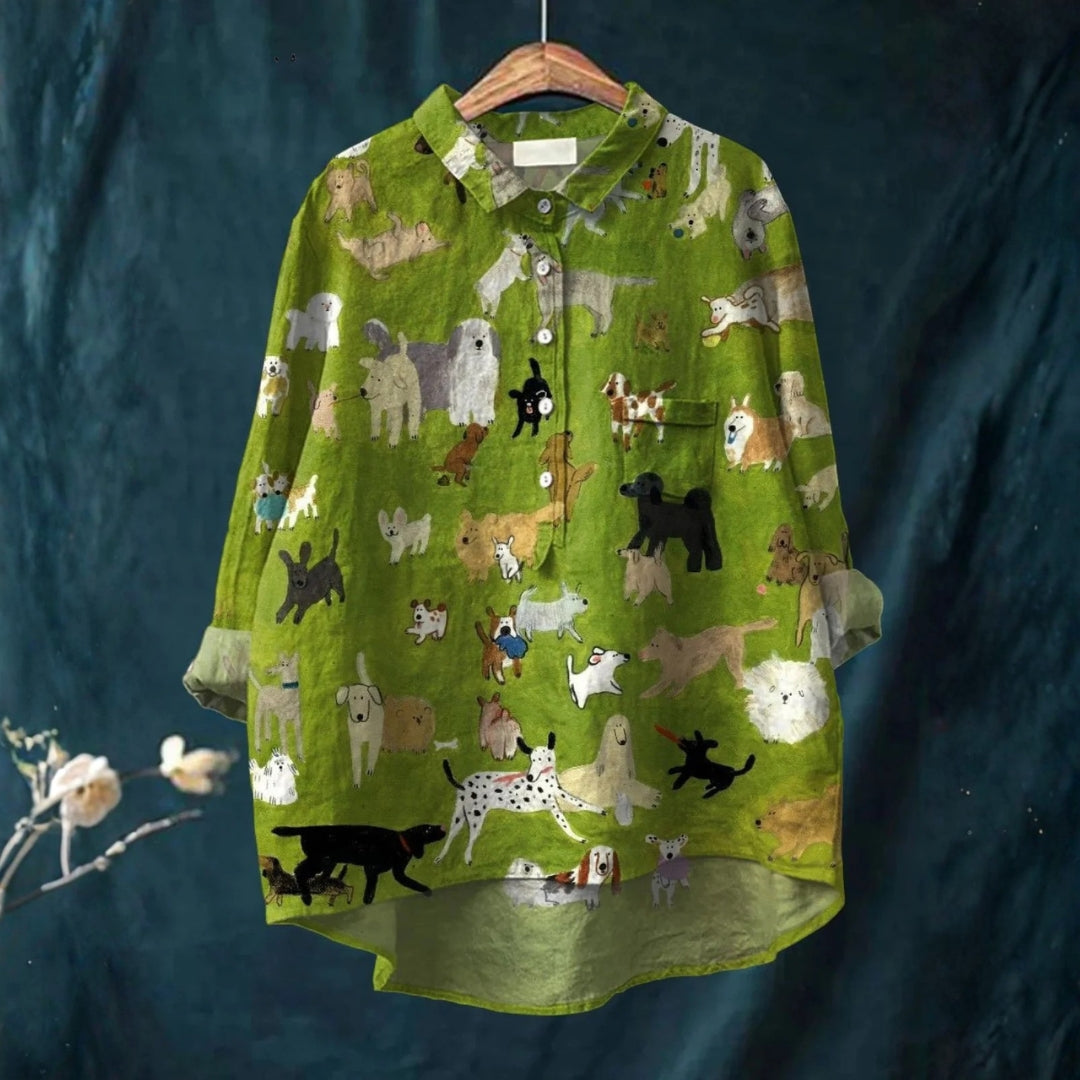 Bárbara - T-shirt Casual avec un Motif de Chien Mignon