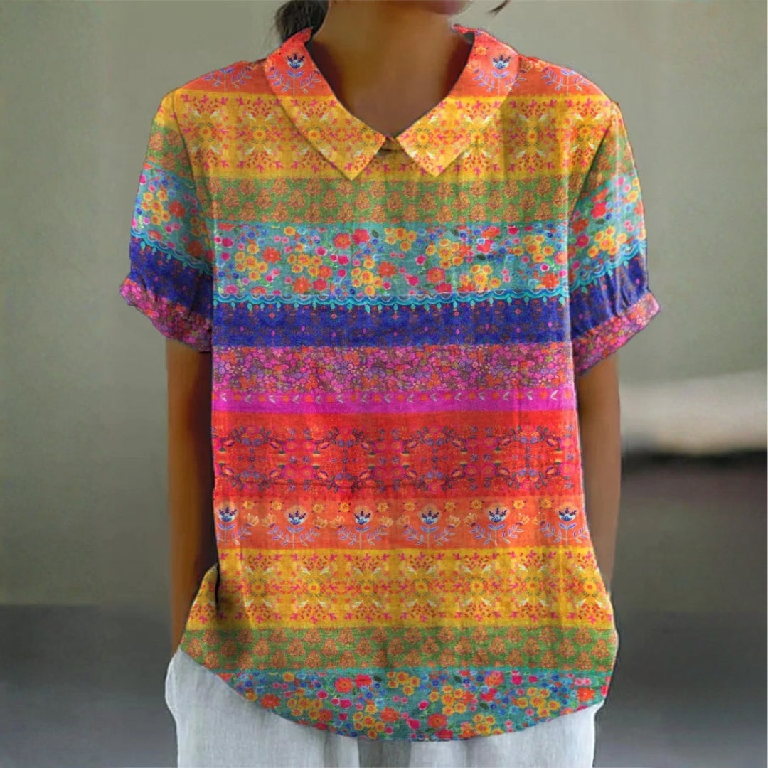 Marta - Chemise Rayée Florale