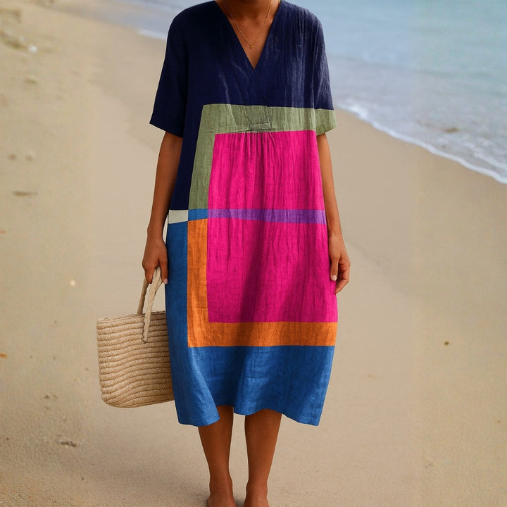 Isadora - Robe de Blocs de Couleurs Vives