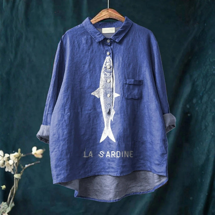 Sofia - Chemise Décontractée avec Design de Sardine