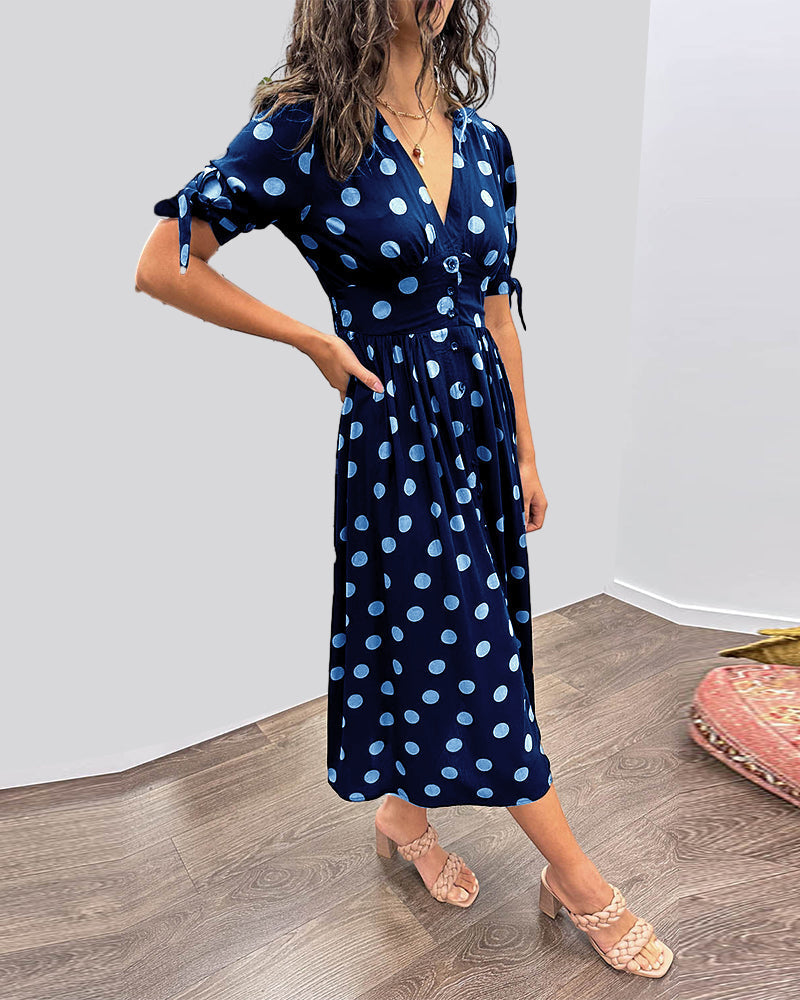 Mónica - Robe Élégante à Pois