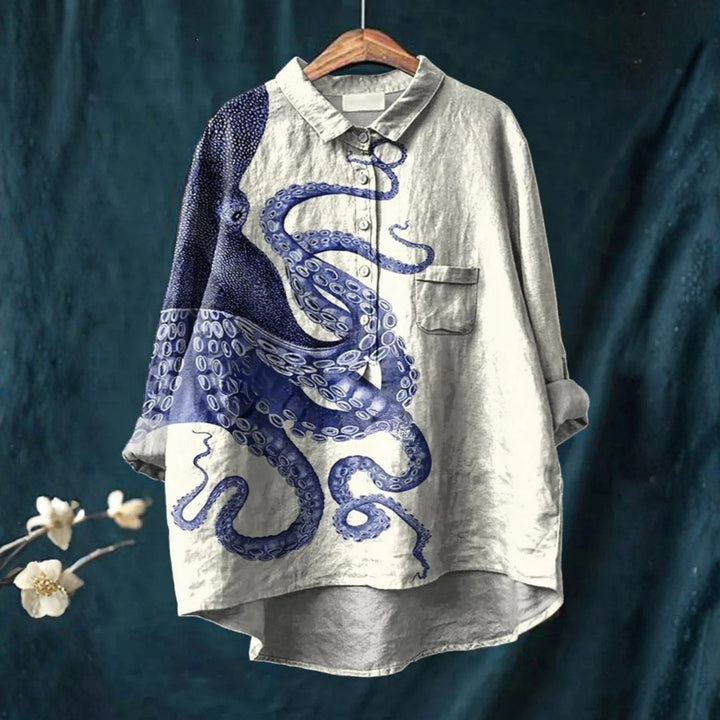 Amélia - T-shirt décontracté avec impression de tentacules de poulpe