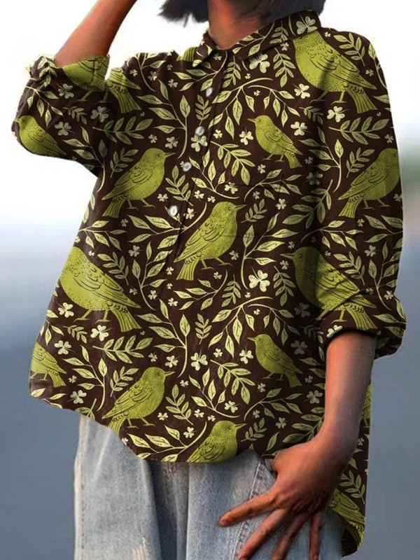 Vitória - Chemise Casual en Art Vintage Floral