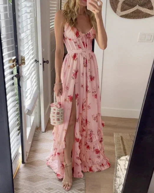 Sónia - Robe midi à motif floral