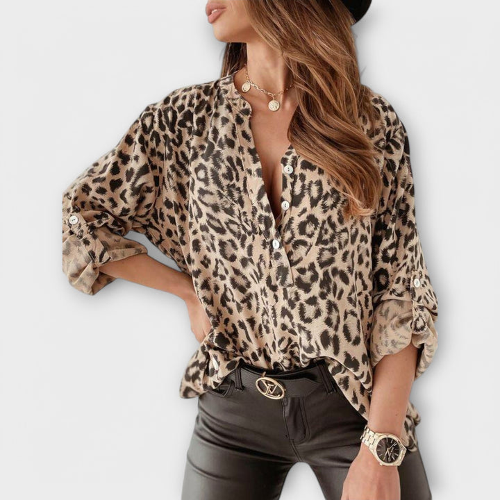 Iara - Blouse moderne imprimé léopard