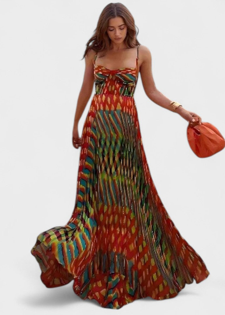 Aria - Robe Maxi Imprimée Abstraite