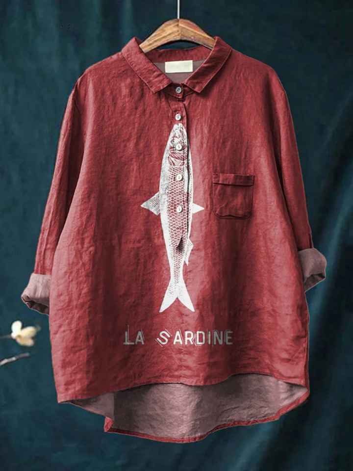 Sofia - Chemise Décontractée avec Design de Sardine