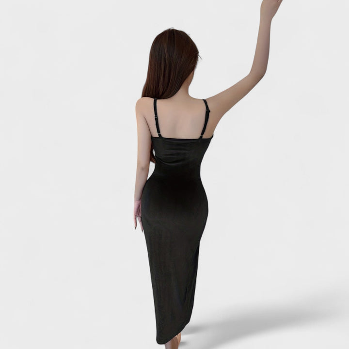 Gabriela - Robe en velours avec fente
