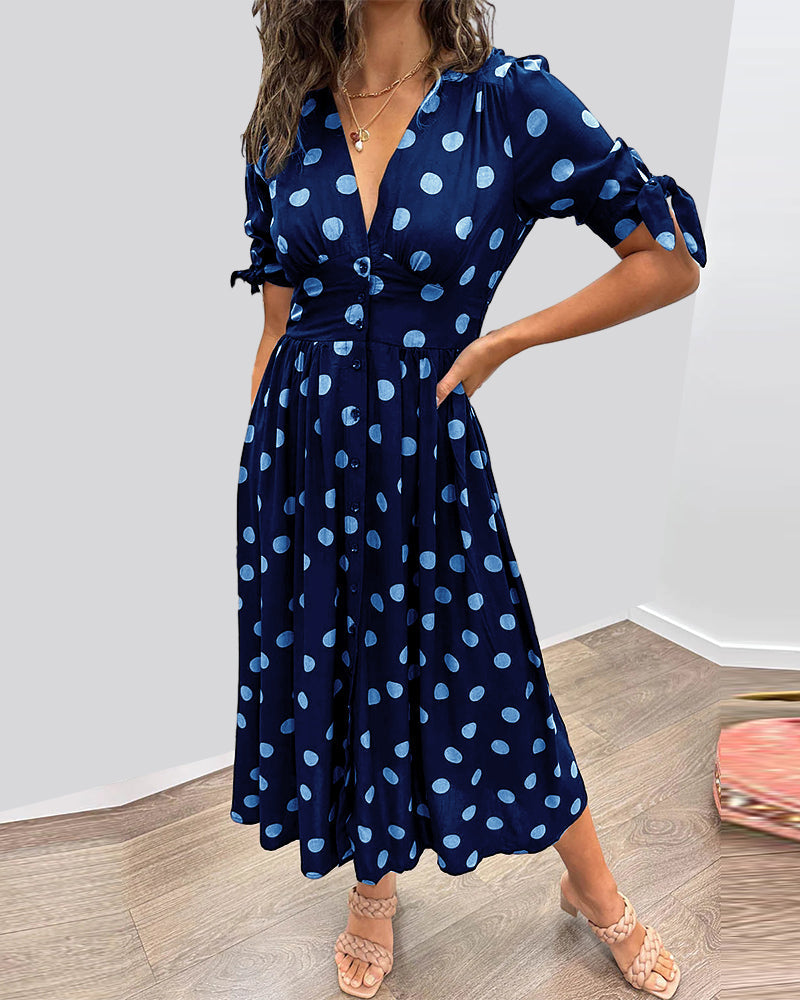 Mónica - Robe Élégante à Pois