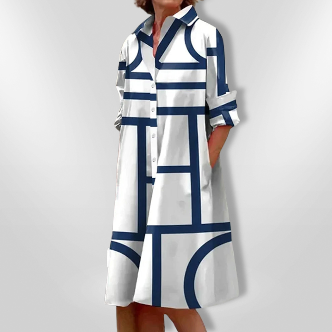Helena - Robe Midi Géométrique