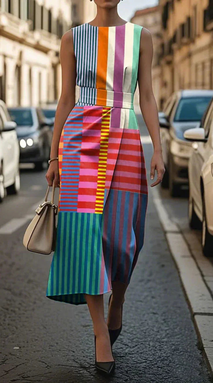 Tânia - Robe sans manches imprimée