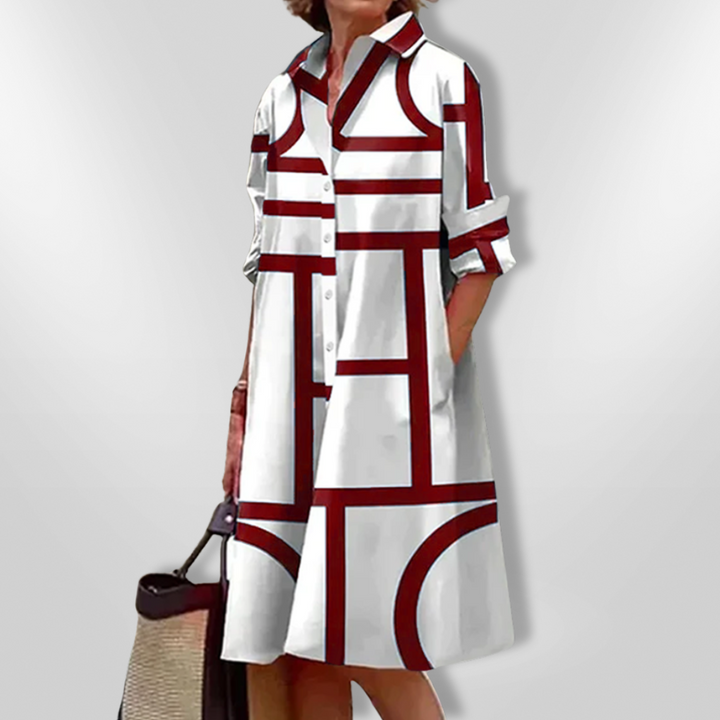 Helena - Robe Midi Géométrique