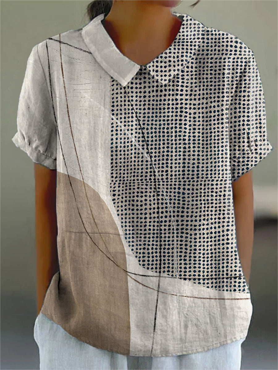 Lana - Chemise avec Points et Lignes Abstraites