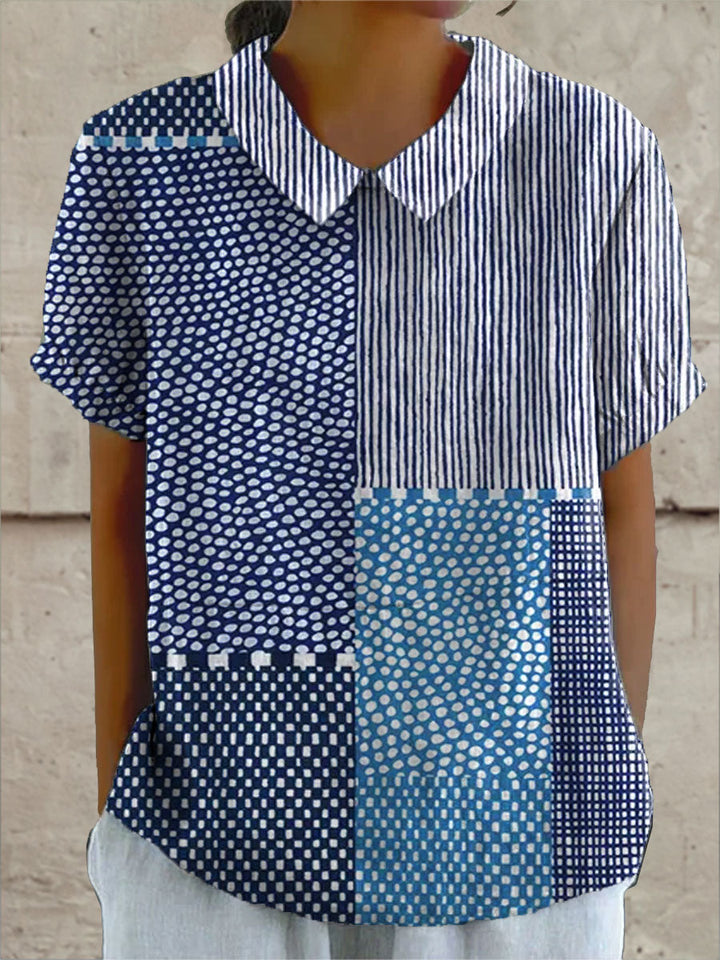 Alina - Chemise à Imprimé Patchwork