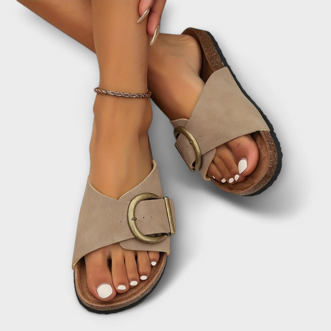 Margarida - Sandales en liège pour femme avec design à boucle