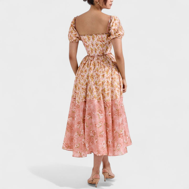 Valentina - Robe Fleurie Corail
