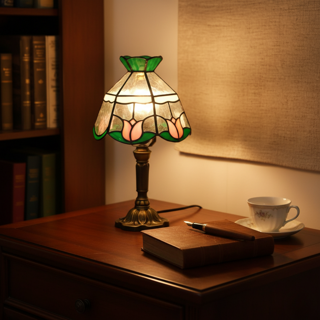 Lampe en Verre Fabriquée à la Main
