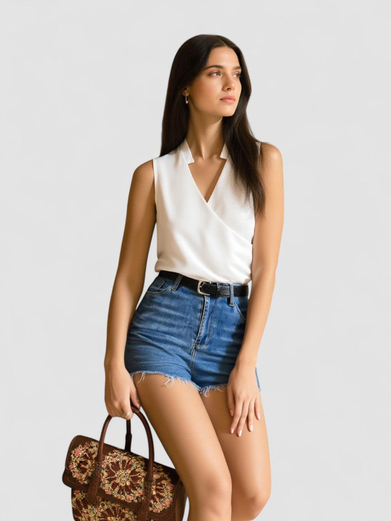 Salete - Top doux avec décolleté en V