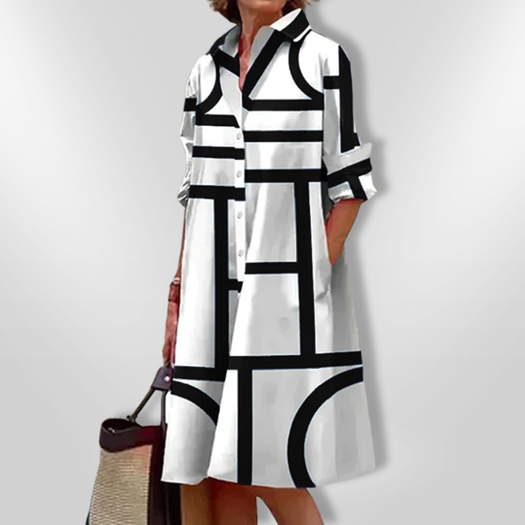 Helena - Robe Midi Géométrique