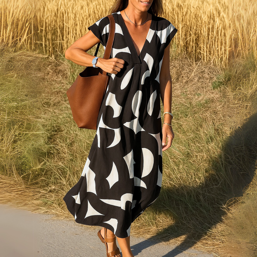Magda - Robe fluide avec décolleté en V