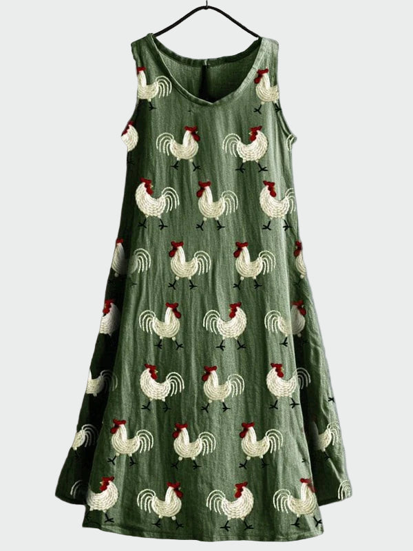 Robe avec Imprimé de Coq