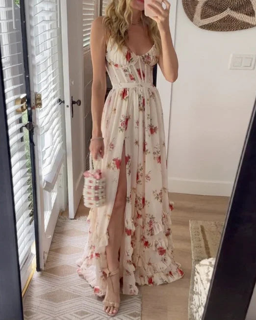 Sónia - Robe midi à motif floral