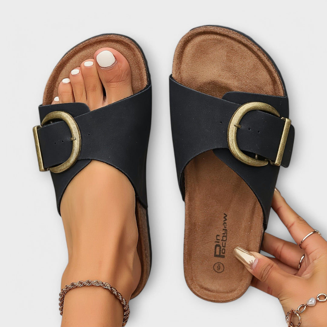 Margarida - Sandales en liège pour femme avec design à boucle