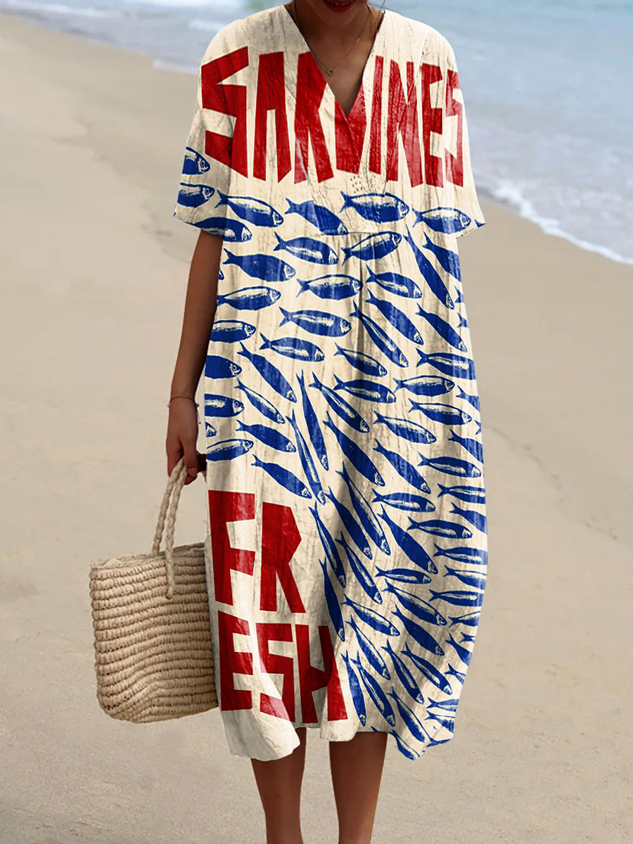 Ariana - Robe à Motif de Sardine