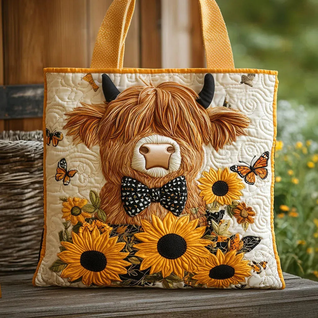Sac Acolché - Vache des Terres Hautes avec Tournesols