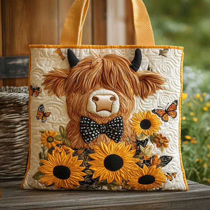 Sac Acolché - Vache des Terres Hautes avec Tournesols