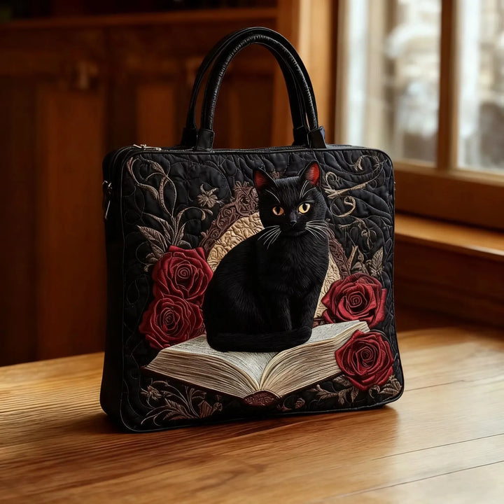 Sac Artisanal Acolché - Chat Noir sur Livres