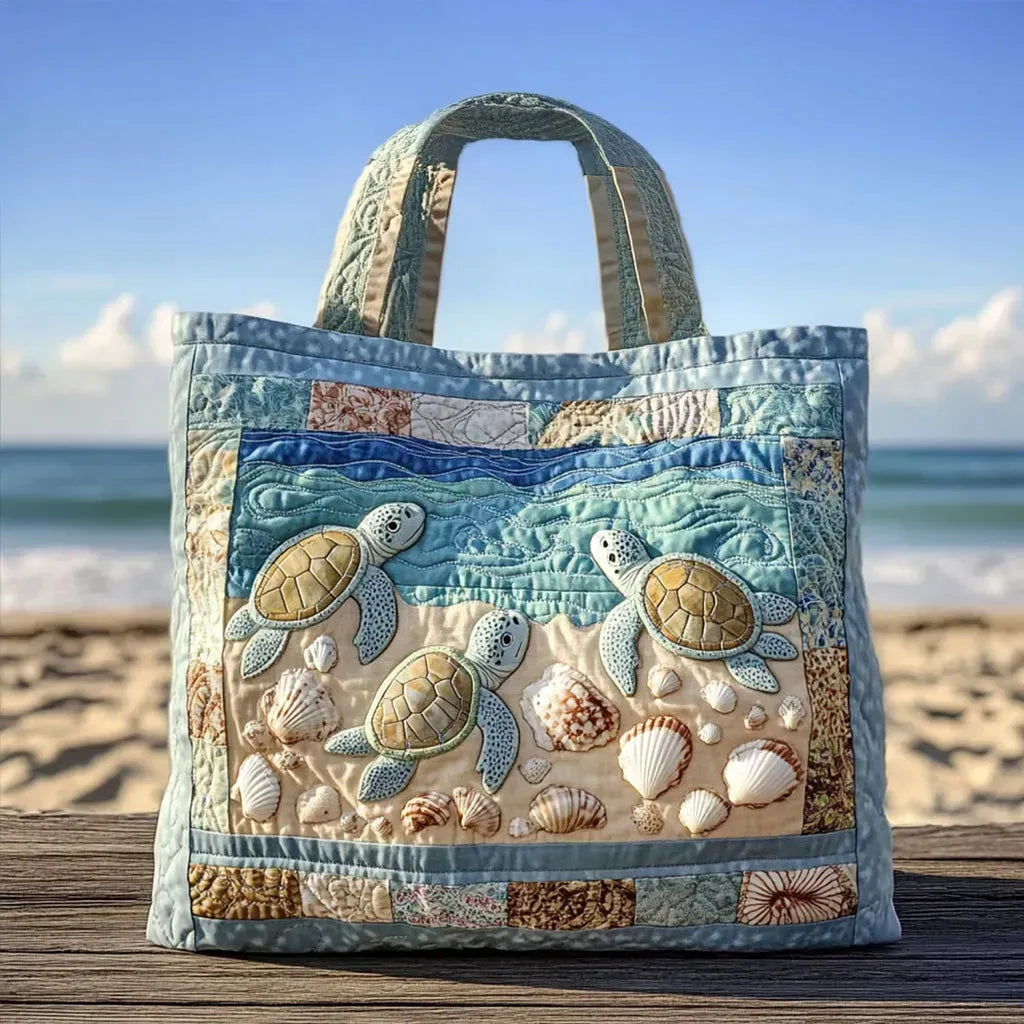 Sac à main artisanal rembourré - Tortues marines