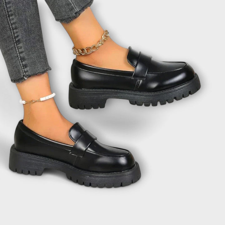 Mocassins Féminins avec Design Orthopédique et Talons en Satin