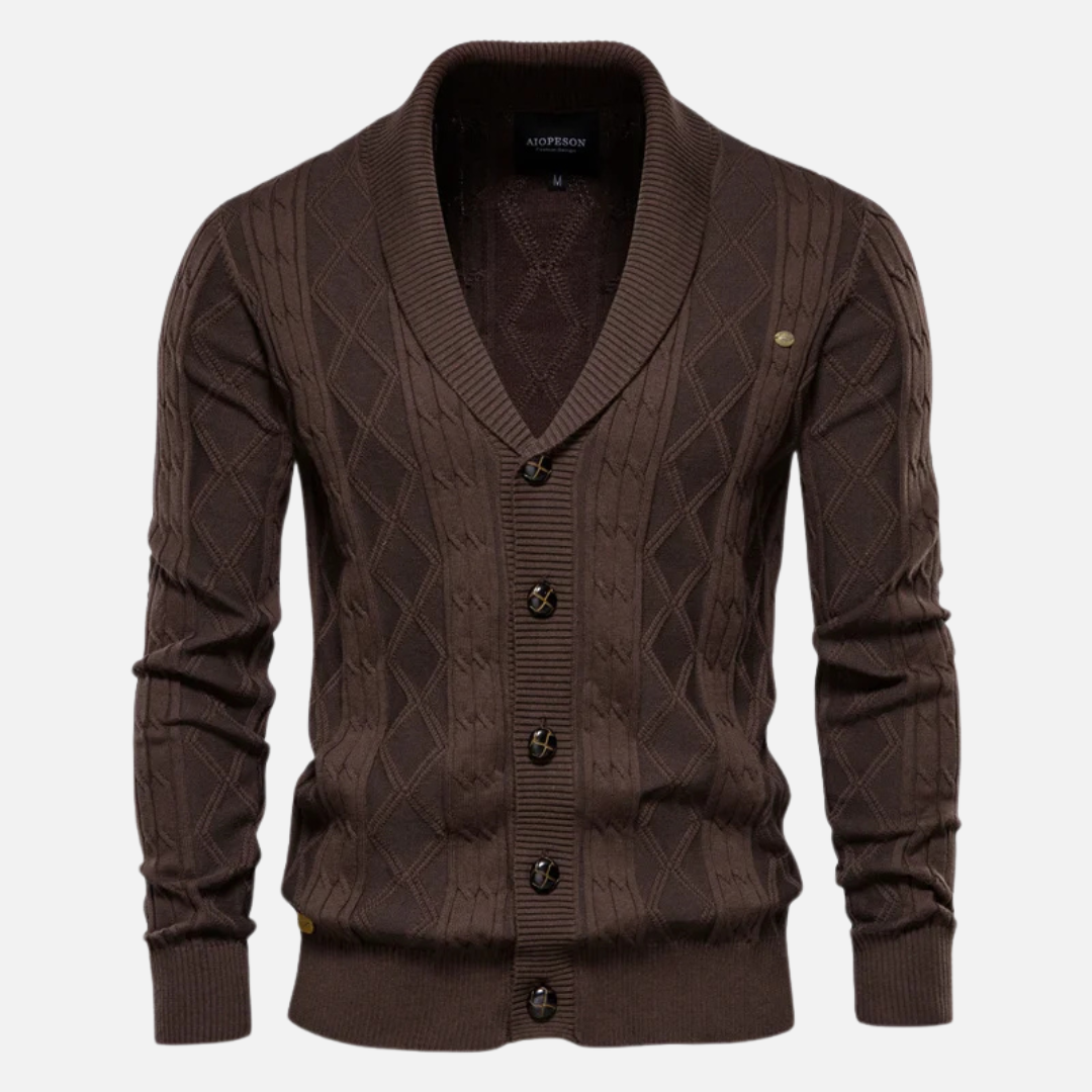 Francisco - Cardigan Argyle Mélange Doux